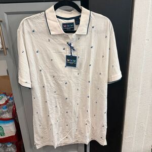 Vintage NWT - L - Charleston Threads Palm tree polo 100% cotton